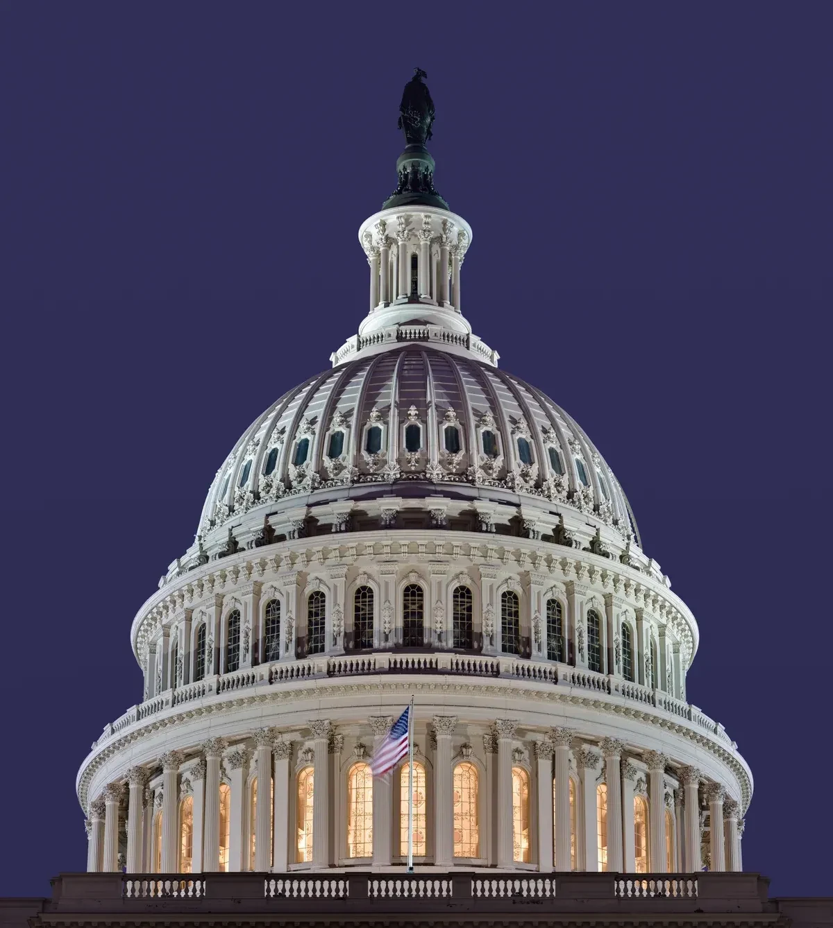 The US Capitol dome in Washington DC, a stop on a bus tour from NYC