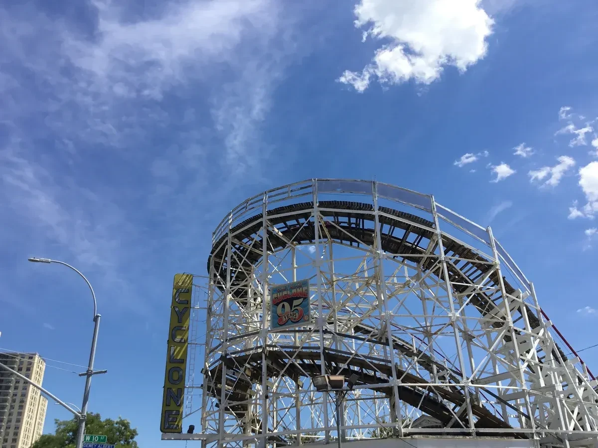 The Cyclone roller coaster at Coney Island, reached on the longer options of a NYC borough bus tour